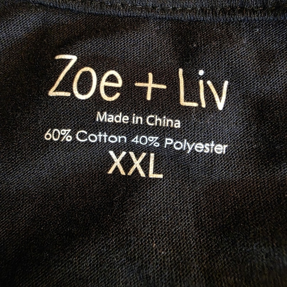 Zoe + Liv Black Cat Graphic Tee Shirt Textured 3D Chenille Headband Plus Sz XXL - Picture 3 of 6